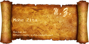 Mohr Zita névjegykártya