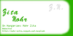 zita mohr business card